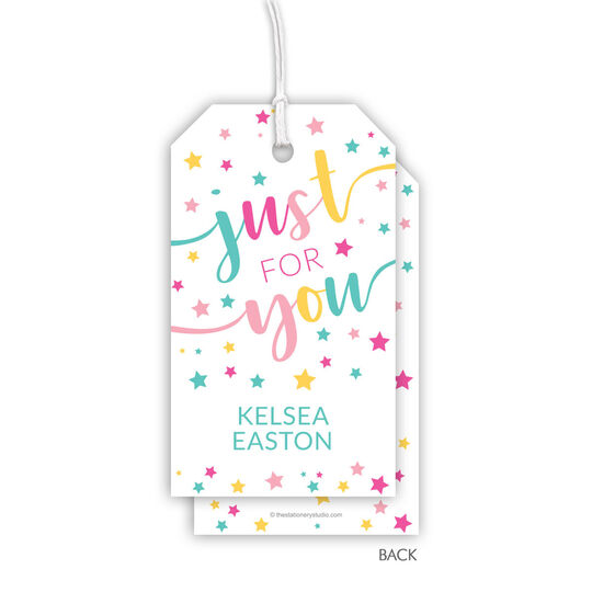 Colorful Stars Vertical Hanging Gift Tags